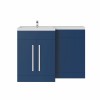 Calm Matt Blue Left Hand Comdination Vanity Set (No Concealed Cistern, No Toilet)