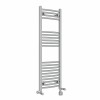Fjord 1200 x 400mm Dual Fuel Curved Chrome Thermostatic Electric Heated Towel Rail