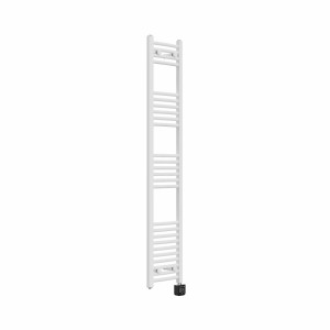 Fjord 1600 x 300mm Curved White Thermostatic Wifi Control Electric Heated Towel Rail