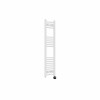 Fjord 1200 x 300mm Curved White Thermostatic Touch Control Electric Heated Towel Rail