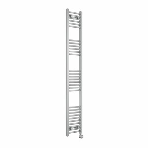 Fjord 1800 x 300mm Curved Chrome Thermostatic Touch Control Electric Heated Towel Rail