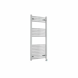 Fjord 1200 x 600mm Curved Chrome Thermostatic Touch Control Electric Heated Towel Rail