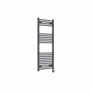 Fjord 1200 x 500mm Curved Anthracite Thermostatic Touch Control Electric Heated Towel Rail