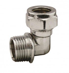 Chrome Compression 22mm X 3/4" Elbow Male Iron