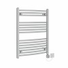 Fjord 800 x 600mm Curved Chrome HEC Thermostatic Electric Heated Towel Rail
