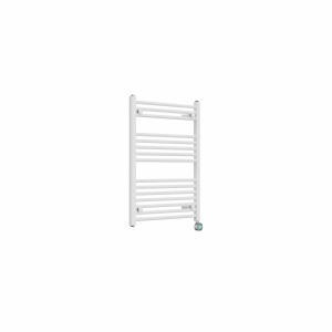 Bergen 800 x 600mm Straight White Thermostatic Touch Control Electric Heated Towel Rail