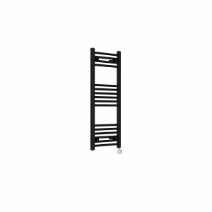 Bergen 1000 x 400mm Straight Black Thermostatic Touch Control Wifi Electric Heated Towel Rail