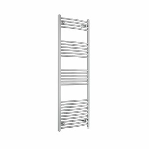 Fjord 1600 x 600mm Curved Chrome Prefilled Electric Heated Towel Rail