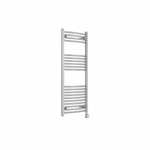 Fjord 1200 x 500mm Curved Chrome Thermostatic Touch Control Electric Heated Towel Rail