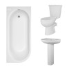 Splash Modern Bathroom Suite with J-Shape Bath - Right Handed - 1700mm