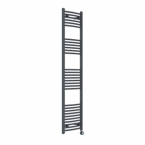 Fjord 1800 x 400mm Curved Anthracite Thermostatic Touch Control Electric Heated Towel Rail