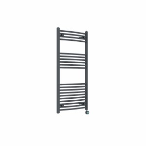 Fjord 1200 x 600mm Curved Anthracite Thermostatic Touch Control Wifi Electric Heated Towel Rail