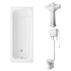 Wellington High Level Toilet with Sand Seat & 500mm 1 Tap Hole Basin with 1700 x 750mm Traditional Straight Bath Single Ended