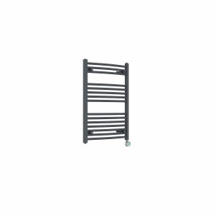 Fjord 800 x 600mm Curved Anthracite Thermostatic Touch Control Wifi Electric Heated Towel Rail