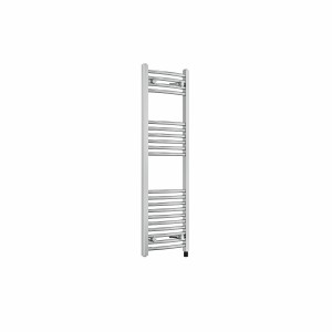Fjord 1200 x 400mm Curved Chrome Prefilled Electric Heated Towel Rail