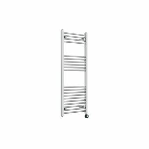 Bergen 1200 x 500mm Straight Chrome Thermostatic Touch Control Electric Heated Towel Rail