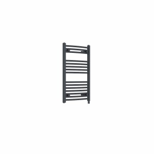 Fjord 800 x 500mm Curved Anthracite Prefilled Electric Heated Towel Rail