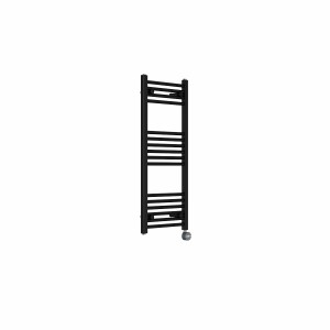 Bergen 1000 x 400mm Straight Black Thermostatic Touch Control Electric Heated Towel Rail