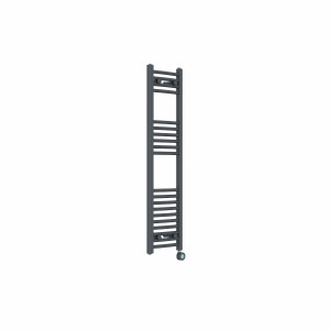 Fjord 1200 x 300mm Curved Anthracite Thermostatic Touch Control Wifi Electric Heated Towel Rail