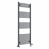 Fjord 1600 x 600mm Dual Fuel Curved Anthracite Thermostatic Electric Heated Towel Rail