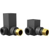 15mm Square Anthracite Corner Radiator Valves