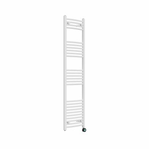 Fjord 1600 x 400mm Curved White Thermostatic Touch Control Wifi Electric Heated Towel Rail