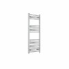Fjord 1200 x 500mm Curved Chrome Prefilled Electric Heated Towel Rail