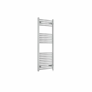 Fjord 1200 x 500mm Curved Chrome Prefilled Electric Heated Towel Rail