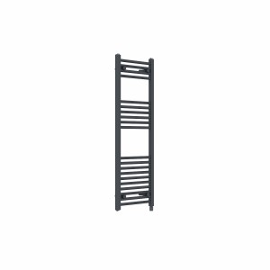 Bergen 1200 x 400mm Straight Anthracite Prefilled Electric Heated Towel Rail