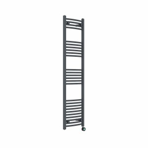 Fjord 1600 x 400mm Curved Anthracite Thermostatic Touch Control Wifi Electric Heated Towel Rail