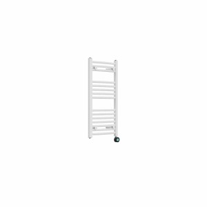 Fjord 800 x 400mm Curved White Thermostatic Touch Control Wifi Electric Heated Towel Rail
