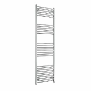 Fjord 1800 x 600mm Curved Chrome Prefilled Electric Heated Towel Rail
