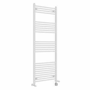 Bergen 1600 x 600mm Dual Fuel Straight White Thermostatic Electric Heated Towel Rail