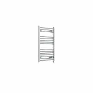 Fjord 800 x 500mm Curved Chrome Prefilled Electric Heated Towel Rail