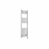 Fjord 1200 x 400mm Curved Chrome Thermostatic Touch Control Electric Heated Towel Rail