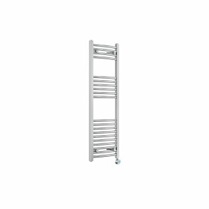 Fjord 1200 x 400mm Curved Chrome Thermostatic Touch Control Electric Heated Towel Rail