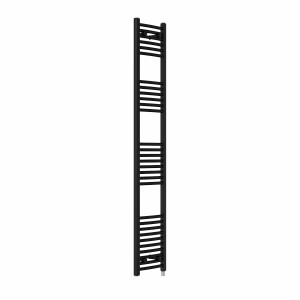 Fjord 1800 x 300mm Curved Black Electric Heated Towel Rail