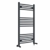 Fjord 1000 x 500mm Dual Fuel Curved Anthracite Electric Heated Towel Rail