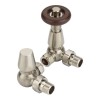 15mm Chelsea Satin Nickel Thermostatic Corner Radiator Valves