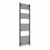 Fjord 1800 x 600mm Curved Anthracite Prefilled Electric Heated Towel Rail