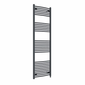 Fjord 1800 x 600mm Curved Anthracite Prefilled Electric Heated Towel Rail
