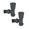 15mm Angled Manual Radiator Valves - Anthracite