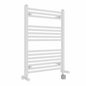 Bergen Dual Fuel Straight White Thermostatic Electric Heated Towel Rail - Choice of Size and Element