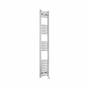 Fjord 1600 x 300mm Curved Chrome Thermostatic Touch Control Electric Heated Towel Rail