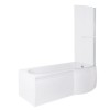 Pendle 1500mm Right Hand P Shape Shower Bath with Screen and Panel