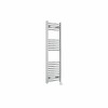 Fjord 1200 x 400mm Curved Chrome Thermostatic Touch Control Electric Heated Towel Rail