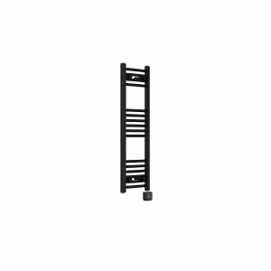 Fjord 1000 x 300mm Curved Black Thermostatic Wifi Control Electric Heated Towel Rail