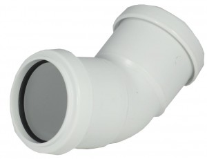 Waste Push Fit 40mm 45 Deg Bend White