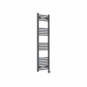 Fjord 1400 x 400mm Curved Anthracite Thermostatic Touch Control Wifi Electric Heated Towel Rail