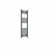 Fjord 1200 x 400mm Curved Anthracite Thermostatic Touch Control Electric Heated Towel Rail